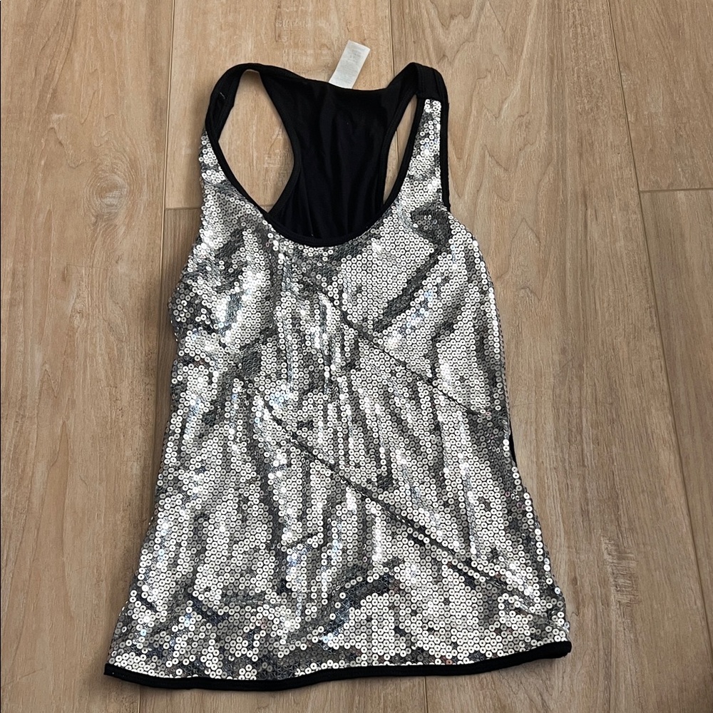 Jolie Silver Sequin Tank Top